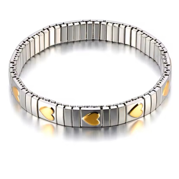 New Gold Heart Charm Bracelet - Picture 1 of 10